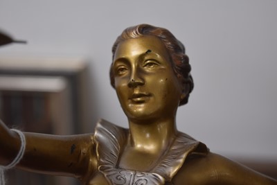Lot 115 - An Art Deco Spelter Figural Table Lamp