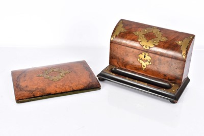 Lot 139 - A Victorian brass mounted Burr Walnut Stationary Box