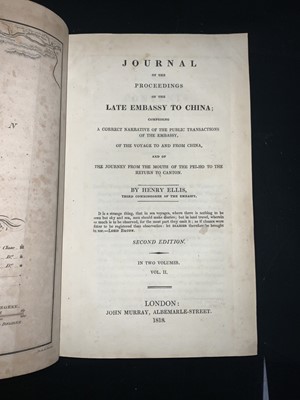 Lot 268 - Henry Ellis "Journal of the Proceedings of the Late Embassy to China"