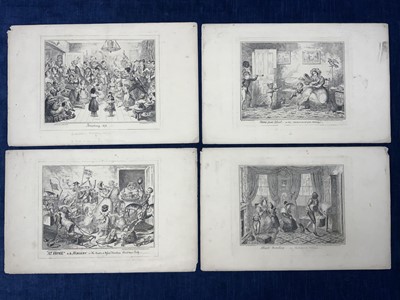 Lot 327 - Prints & Engravings - George Cruikshank (1792-1878) A scarce set of four engraving relating to Christmas holidays