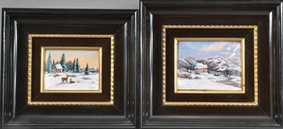 Lot 74 - Two G. Candelier Limoges painted porcelain plaques