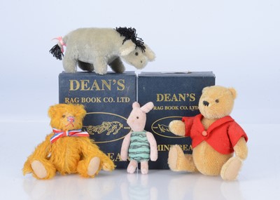 Lot 128 - A Dean's Rag book limited edition mini Classic Collectable Pooh, Eeyore and Piglet