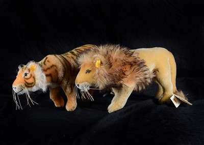 Lot 261 - Two recent Steiff yellow tagged mohair wild cats