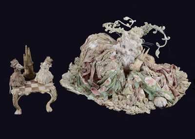 Lot 281 - A Laetita Mieral ‘Merveilles en Papier’ The White Cat plays Chess