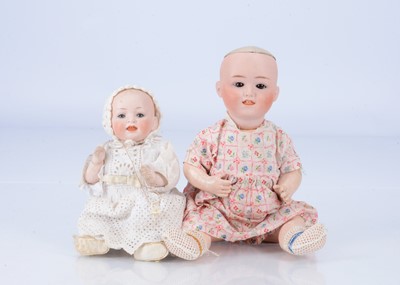 Lot 357 - Two bisque head character babies