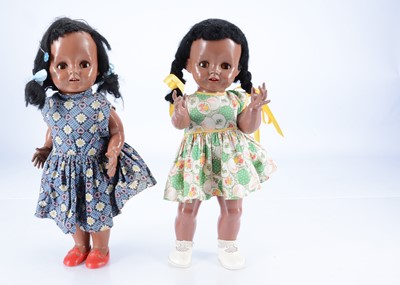 Lot 595 - Two 1950s Pedigree black hard plastic dolls