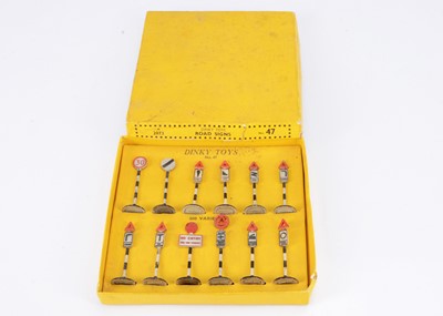 Lot 75 - A Pre-War Dinky Toys 47 Road Signs Set