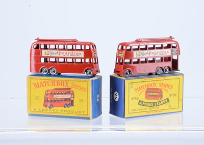 Lot 184 - Two boxed Matchbox Lesney 56a Trolleybus Models from the 1-75 Regular Wheel Range