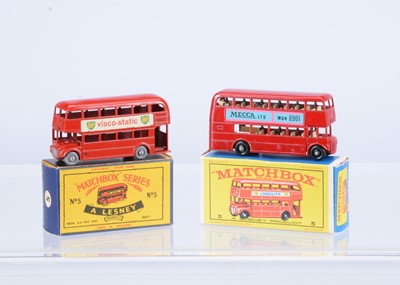 Lot 185 - Two boxed Matchbox Lesney Routemaster Bus Models