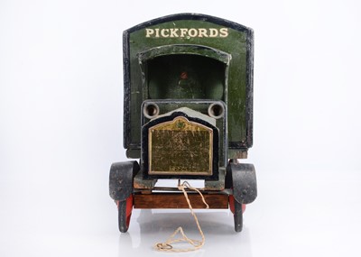 Lot 477 - A Rare Early G & J Lines (Pre Tri-ang) Wood & Pressed Steel Pickfords Removal Lorry & Trailer