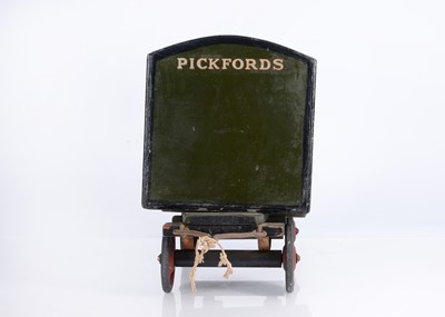 Lot 477 - A Rare Early G & J Lines (Pre Tri-ang) Wood & Pressed Steel Pickfords Removal Lorry & Trailer
