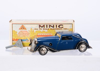 Lot 528 - A Tri-ang Minic Tinplate Clockwork 19M Post-War Vauxhall Cabriolet