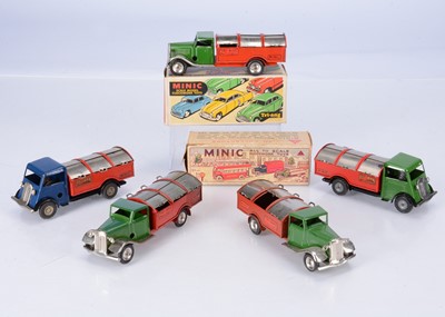 Lot 582 - Tri-ang Minic Tinplate Clockwork 32M Post-War Dust Carts