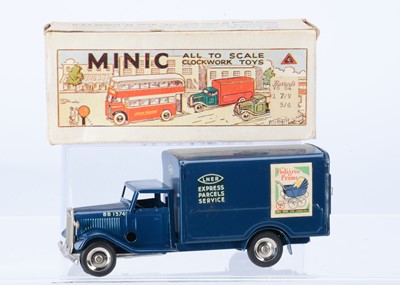 Lot 610 - A Tri-ang Minic Tinplate Clockwork 81M Post-War L.N.E.R Transport Van