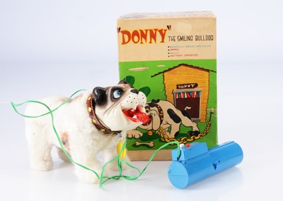 Lot 681 - A Tomiyama (Japan) Tinplate & Plastic Battery-Operated Remote Control Donny The Smiling Bulldog