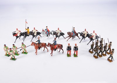 Lot 724 - Britains and Hill hollow-cast military figures of non-British subjects comprising Britains Danish Hussars (2)