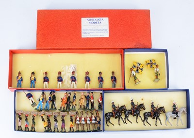 Lot 803 - A mixture of Nostalgia sets and figures comprising 8pce boxed set N364 Madras Artillery Drivers  - 1 whip detached but present