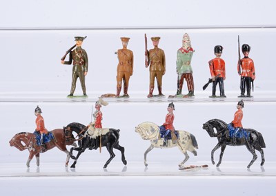 Lot 890 - Various figures by Hanks including 70mm peak cap infantry (3) dated 26.4.12 - one repainted and replaced arm