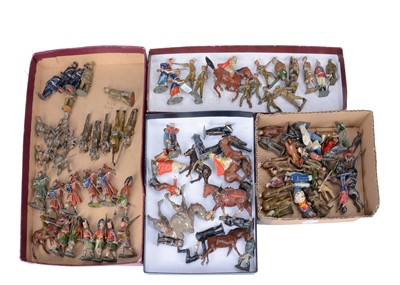Lot 901 - Various soldiers by BMC Soldarma comprising mounted British Officer, Highlanders at trail and slope (7)