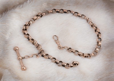 Lot 12 - A Victorian circular engraved link watch chain