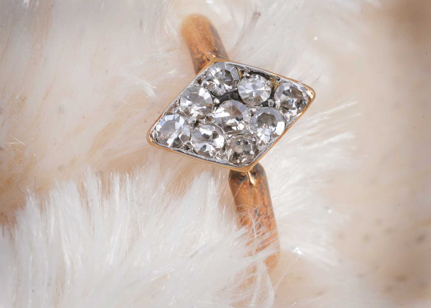 Lot 21 - A 19th Century old cut diamond 18ct gold and platinum set dress ring