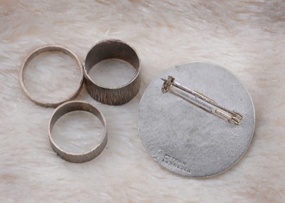 Lot 40 - A Swedish pewter and paste set target brooch