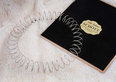 Lot 257 - A German white metal and diamond spiral spring choker necklace