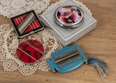 Lot 303 - Coloured enamel compacts
