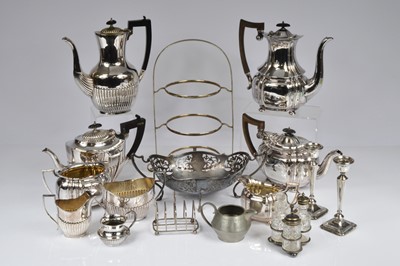 Lot 372 - A late Victorian silver toast rack and other items