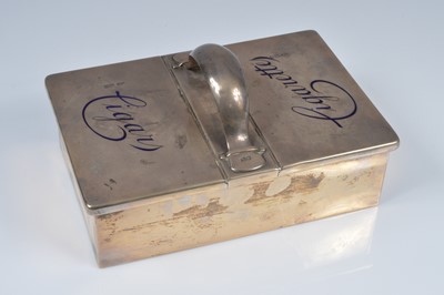 Lot 373 - A nice Edwardian silver filled Cigar and Cigarette desk box from Mappin & Webb