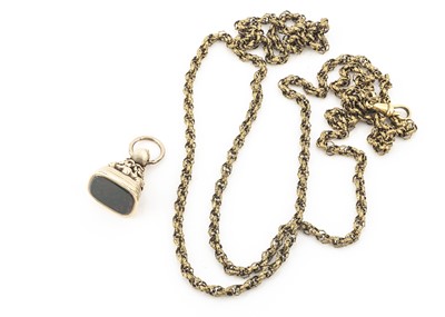 Lot 9 - An Edwardian period gilt metal muff chain
