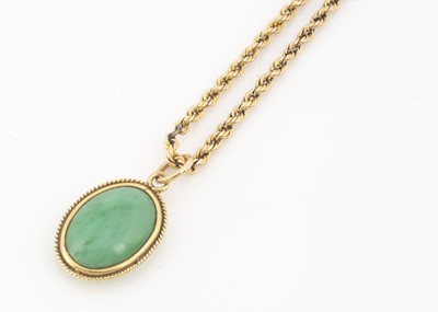 Lot 29 - A jadeite pendant on chain