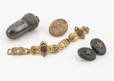 Lot 43 - An early 20th century silver plated acorn charm containing a cigarette holder