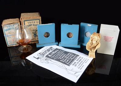 Lot 112 - Two trick brandy glasses