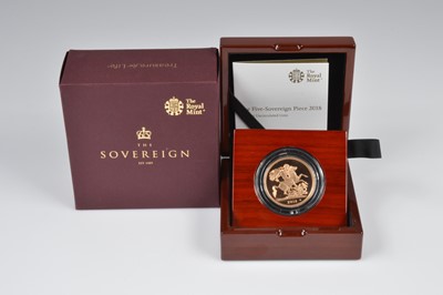 Lot 26 - An Elizabeth II Five-Sovereign Piece gold coin