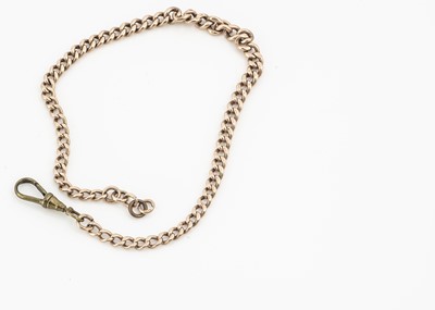 Lot 66 - A 9ct gold curb linked fob chain