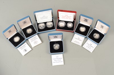 Lot 74 - A collection of nine Royal Mint silver proof coins