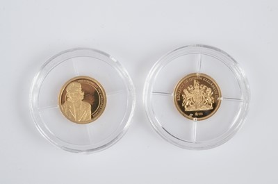 Lot 101 - Two small modern commemorative gold coins