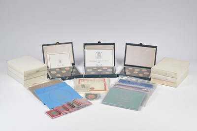 Lot 148 - Six Royal Mint Deluxe proof coin sets and other coins
