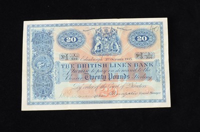 Lot 158 - The British Linen Bank £20 Bank Note