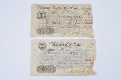 Lot 167 - Two Georgian Andover bank notes