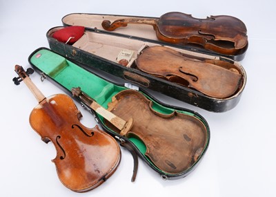 Lot 569 - Violin Parts / Cases