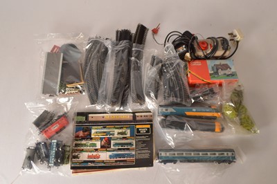 Lot 39 - Hornby Locomotives Coach wagons and track  00 gauge (qty in 1 box)