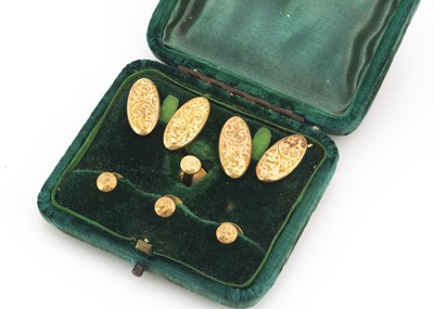 Lot 146 - A Victorian gentleman's 9ct gold dress set