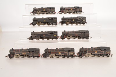 Lot 166 - Nine Hornby-Dublo 00 Gauge 2-Rail unboxed BR black 2-6-4T Standard Tank Locomotives some converted from 3-Rail and some renumbered/modified (9)
