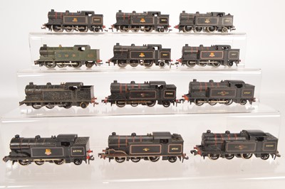 Lot 167 - Ten Hornby-Dublo 00 Gauge 2-Rail BR Black 0-6-2T Locomotives including renumbered and conversions from 3-Rail and earlier GWR and LNER Tank Locomotives both converted (12)