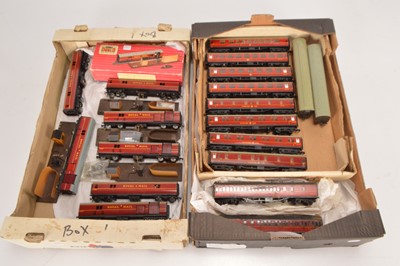 Lot 171 - Hornby-Dublo 00 Gauge 2-Rail BR maroon Super Detail Coaches  and various TPO Sets with coaches (36 Coaches and five TPO Apparatus)