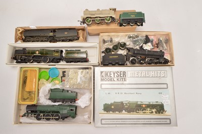 Lot 223 - BR and SR 00 Gauge Kitbuilt and modified Hornby RTR Steam Locomotives and Tenders (5)
