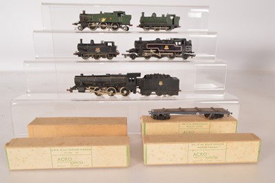 Lot 252 - Various manufacturers 1950's 00 Gauge British Outline Locomotive Locomotives and four ACRO bogie wagons from the Rivarossi Museum Archive (9)