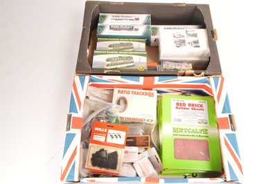 Lot 289 - Atlas Editions Eddie Stobart and Tram models with Metcalfe card and other kits 00 gauge (qty in 2 boxes )
